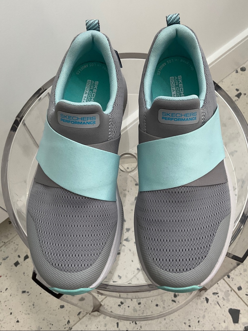 Skechers Women's Gray & Aqua Sneakers